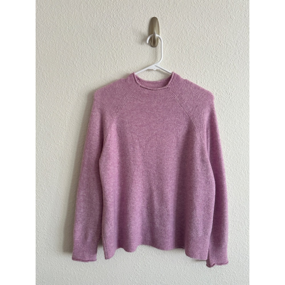 J. Crew Pink Merino Wool Alpaca Blend Mock Neck Sweater Minimalist Classic S